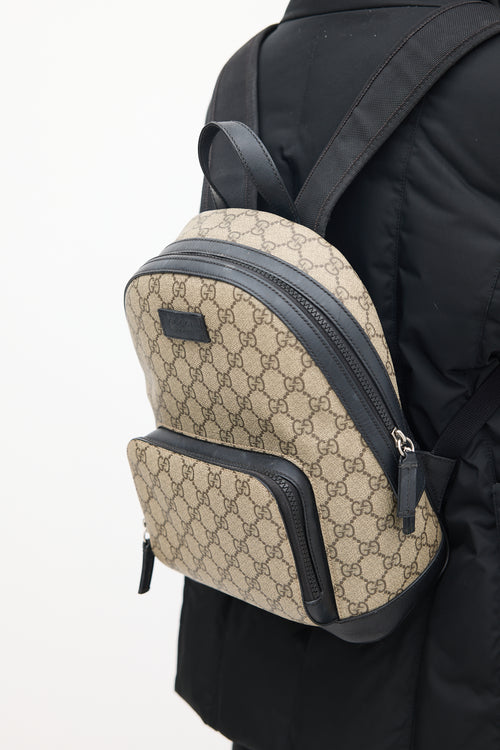 Gucci Beige & Black Monogram Backpack