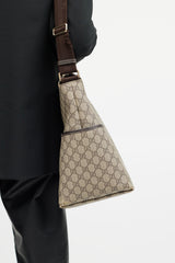 Gucci Beige & Brown GG Supreme Canvas Messenger Diaper Bag