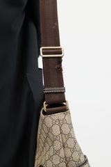 Gucci Beige & Brown GG Supreme Canvas Messenger Diaper Bag