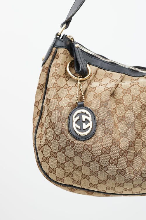 Gucci Brown & Black Sukey Monogram Bag