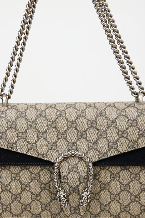 Gucci Leather Dionysus GG Supreme Monogram Bag