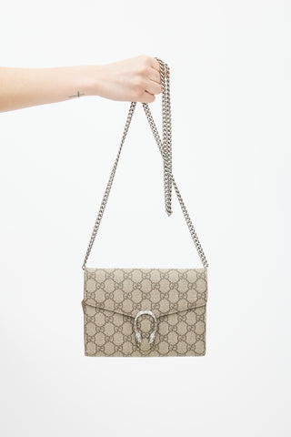 Gucci Beige GG Supreme Dionysus Chain Wallet Bag