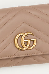 Gucci Beige Leather Marmont GG Wallet