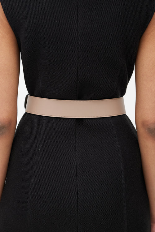 Gucci Beige & Gold Marmont Leather Belt
