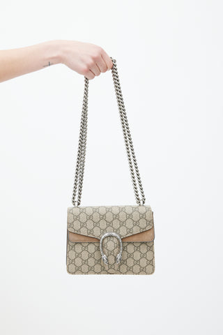 Gucci Brown & Silver Dionysus Monogram Bag