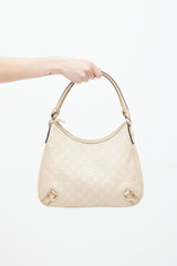 Gucci Beige Guccissima Leather Small Abbey D-Ring Bag