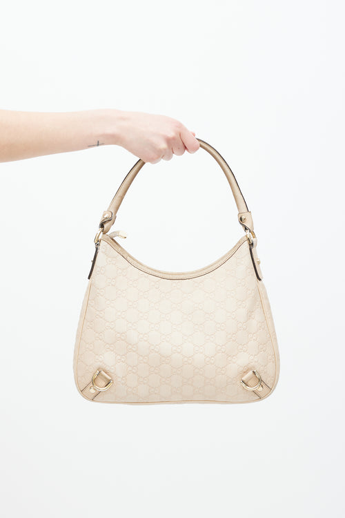 Gucci Beige Guccissima Leather Small Abbey D-Ring Bag