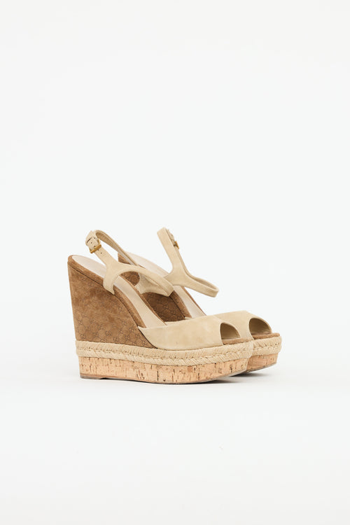 Gucci Guccissima Hollie Wedge Sandal