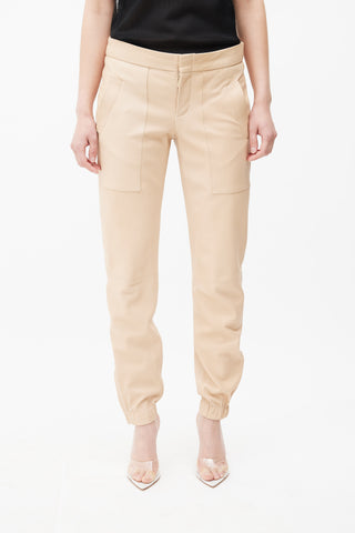 Gucci Beige Leather Tapered Pant