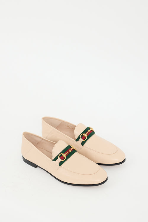 Gucci Beige Leather Web Convertible Loafer