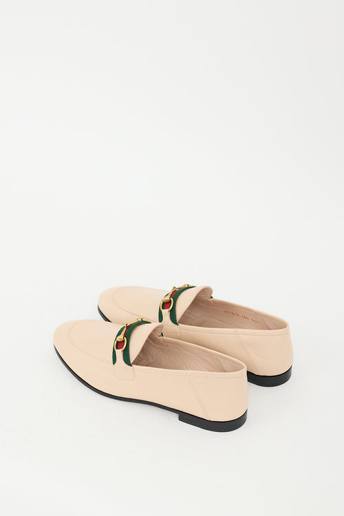 Gucci Beige Leather Web Convertible Loafer