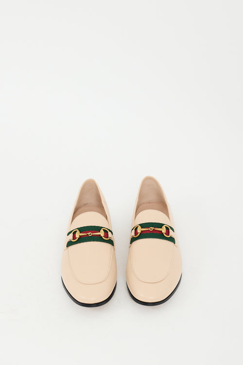 Gucci Beige Leather Web Convertible Loafer