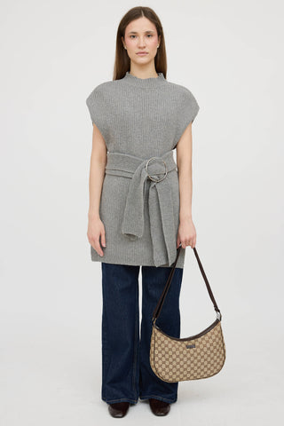 GucciGG Monogram Canvas Half Moon Bag