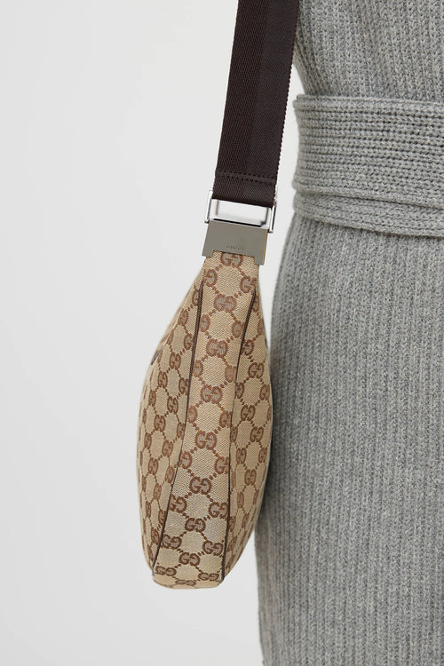 GucciGG Monogram Canvas Half Moon Bag
