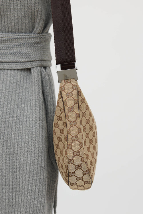 GucciGG Monogram Canvas Half Moon Bag