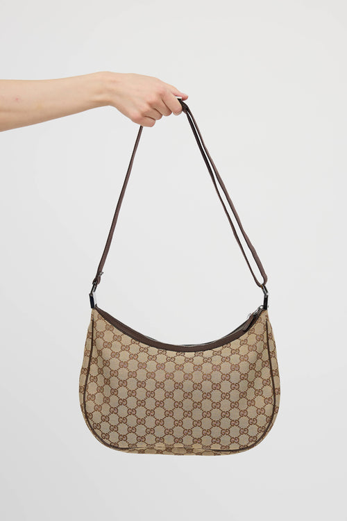 GucciGG Monogram Canvas Half Moon Bag