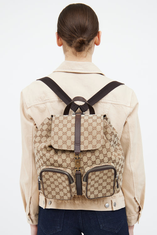 Gucci Beige Monogram Jackie Backpack