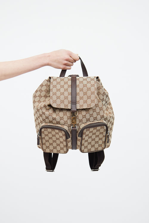 Gucci Beige Monogram Jackie Backpack