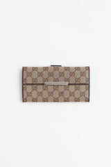Gucci Monogram Canvas Long Bi-Fold Wallet