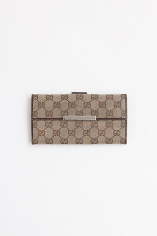 Gucci Monogram Canvas Long Bi-Fold Wallet