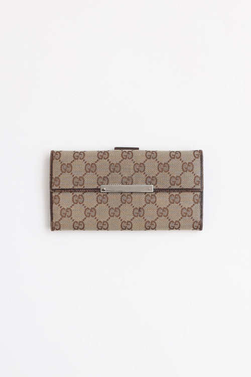 Gucci Monogram Canvas Long Bi-Fold Wallet