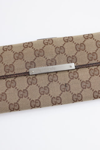 Gucci Monogram Canvas Long Bi-Fold Wallet