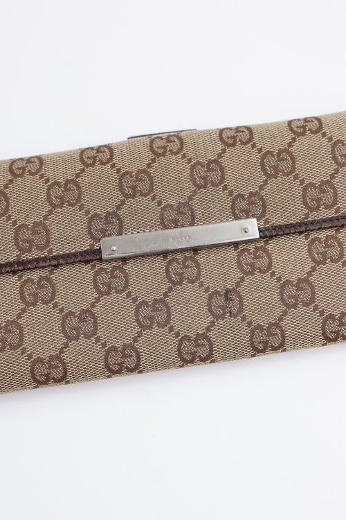 Gucci Monogram Canvas Long Bi-Fold Wallet
