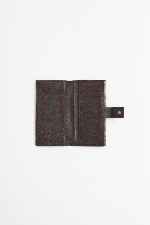 Gucci Monogram Canvas Long Bi-Fold Wallet
