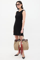 Gucci Beige & Multi GG Canvas Positano Scarf Tote