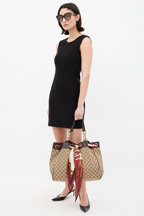 Gucci Beige & Multi GG Canvas Positano Scarf Tote