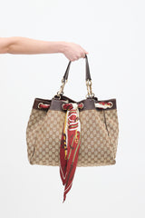 Gucci Beige & Multi GG Canvas Positano Scarf Tote