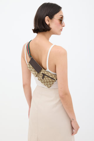 Gucci Beige & Multicolour GG Supreme Monogram Waist Bag