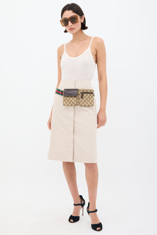 Gucci Beige & Multicolour GG Supreme Monogram Waist Bag