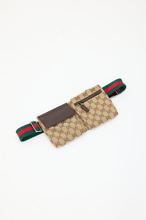 Gucci Beige & Multicolour GG Supreme Monogram Waist Bag