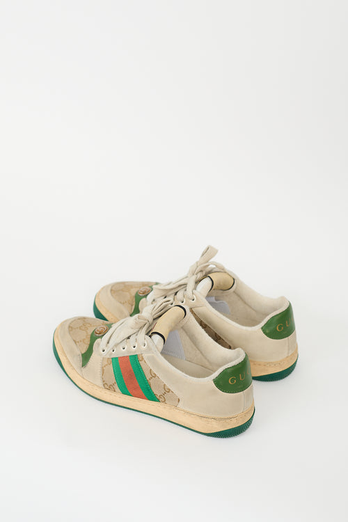 Gucci Beige & Multicolour GG Web Screener Sneaker