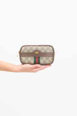 Gucci Beige & Multicolour Monogram Ophidia Belt Bag