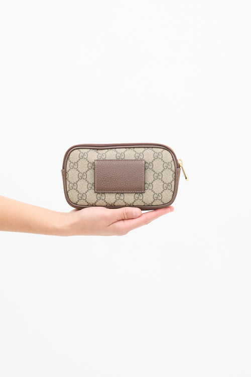 Gucci Beige & Multicolour Monogram Ophidia Belt Bag