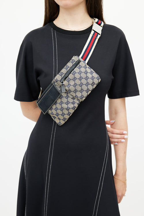 Gucci Beige & Multicolour Monogram Waist Bag