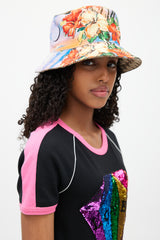 Gucci Beige & Multicolour Reversible Floral Monogram Bucket Hat