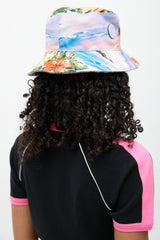 Gucci Beige & Multicolour Reversible Floral Monogram Bucket Hat
