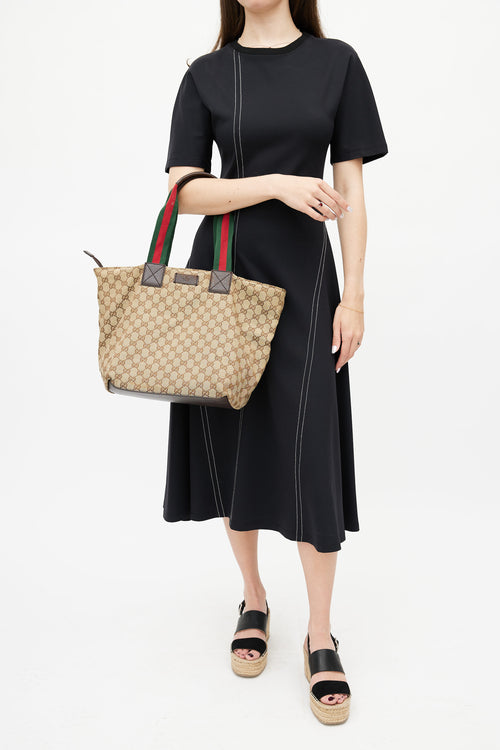 Gucci Beige & Multicolour Shelly Monogram Shoulder Bag