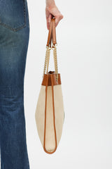 Gucci Beige & Multicolour Striped Rajah Tote