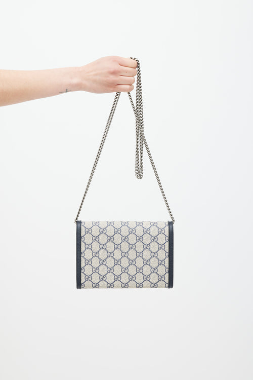 Gucci Beige & Navy Dionysus Monogram Bag