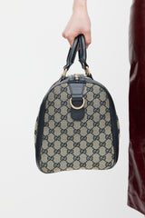 Gucci Brown & Navy Monogram Boston Webbed Bag