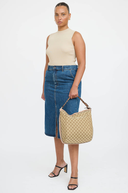 Gucci GG Canvas Bamboo Bar Bag