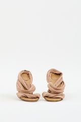 Gucci Beige Pleated Strap Heel