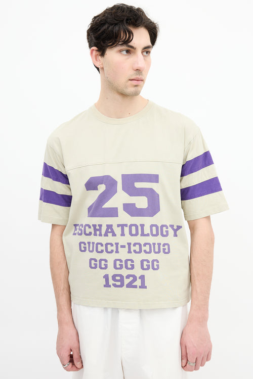 Gucci Beige & Purple 25 Eschatology T-Shirt