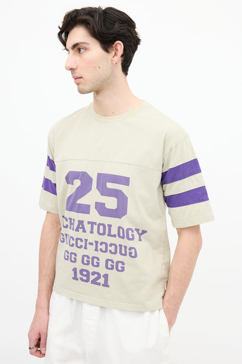 Gucci Beige & Purple 25 Eschatology T-Shirt