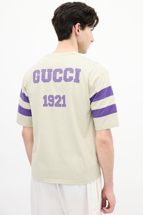 Gucci Beige & Purple 25 Eschatology T-Shirt