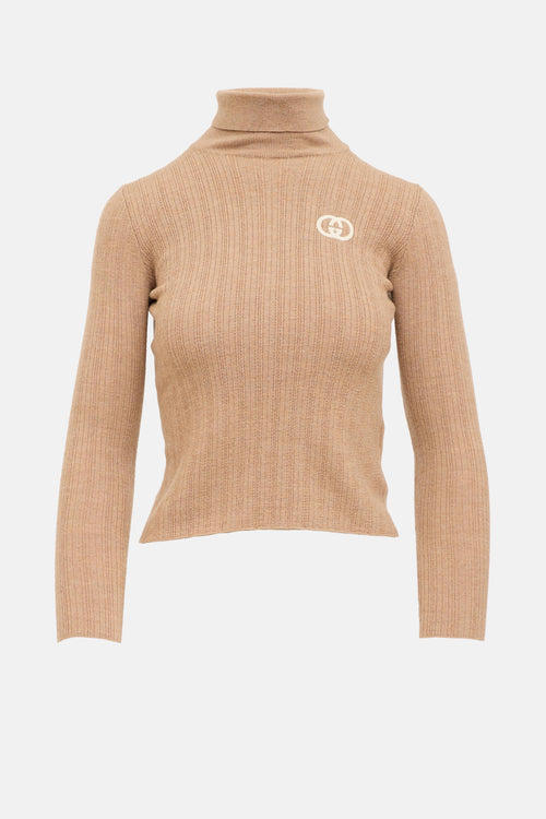 Gucci Kids GG Ribbed Knit Turtleneck